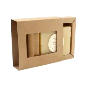 Kraft Brown Soap Boxes With Oval Window